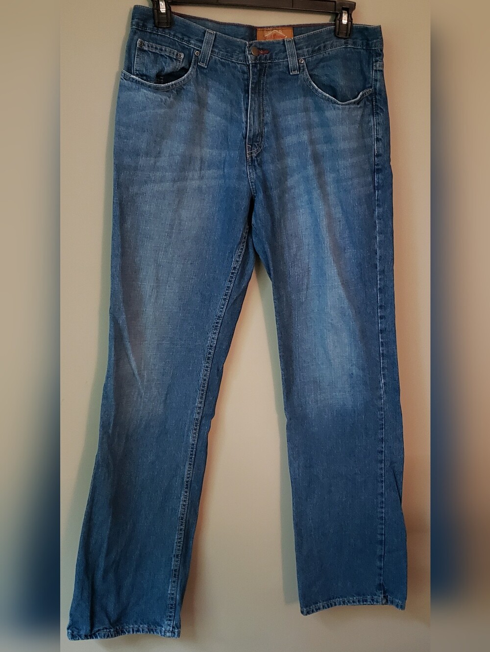 Red Camel Men’s Regular Fit Straight Leg Blue Medium Wash Denim Jeans 34 X 34